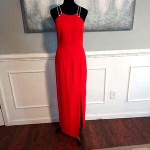 NIGHT STUDIO NY Vintage Red Jewel Maxi Formal  Dress Sz 6